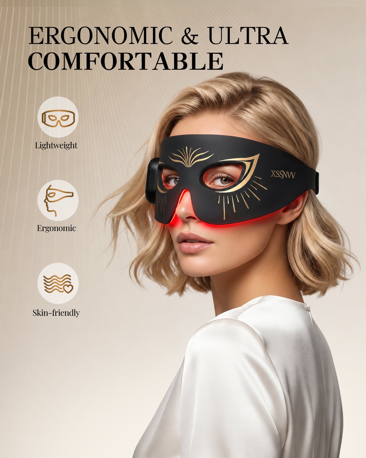 Red Light Therapy for Eyes，Under Eye Red Light Therapy Mask,630nm Red Light & 850nm Infrared Red Light Therapy for Anti-Aging,Boost Collagen,Reduce Dark Circles & Wrinkles