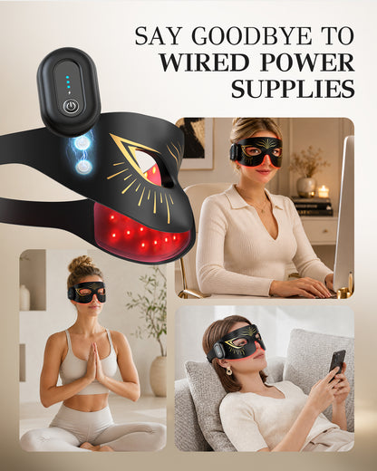 Red Light Therapy for Eyes，Under Eye Red Light Therapy Mask,630nm Red Light & 850nm Infrared Red Light Therapy for Anti-Aging,Boost Collagen,Reduce Dark Circles & Wrinkles