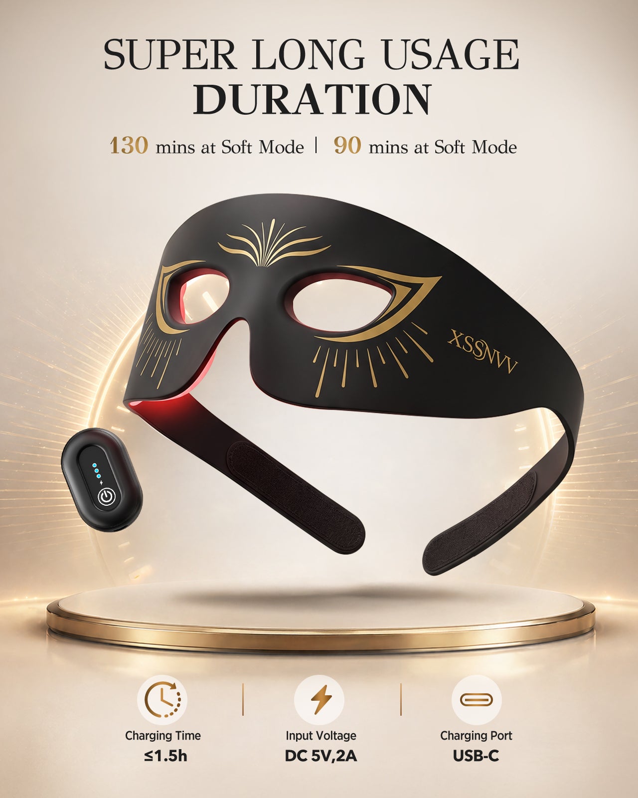 Red Light Therapy for Eyes，Under Eye Red Light Therapy Mask,630nm Red Light & 850nm Infrared Red Light Therapy for Anti-Aging,Boost Collagen,Reduce Dark Circles & Wrinkles